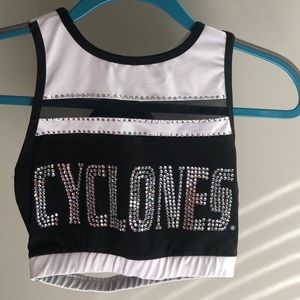 Cyclones Rhinestoned Sports Bra